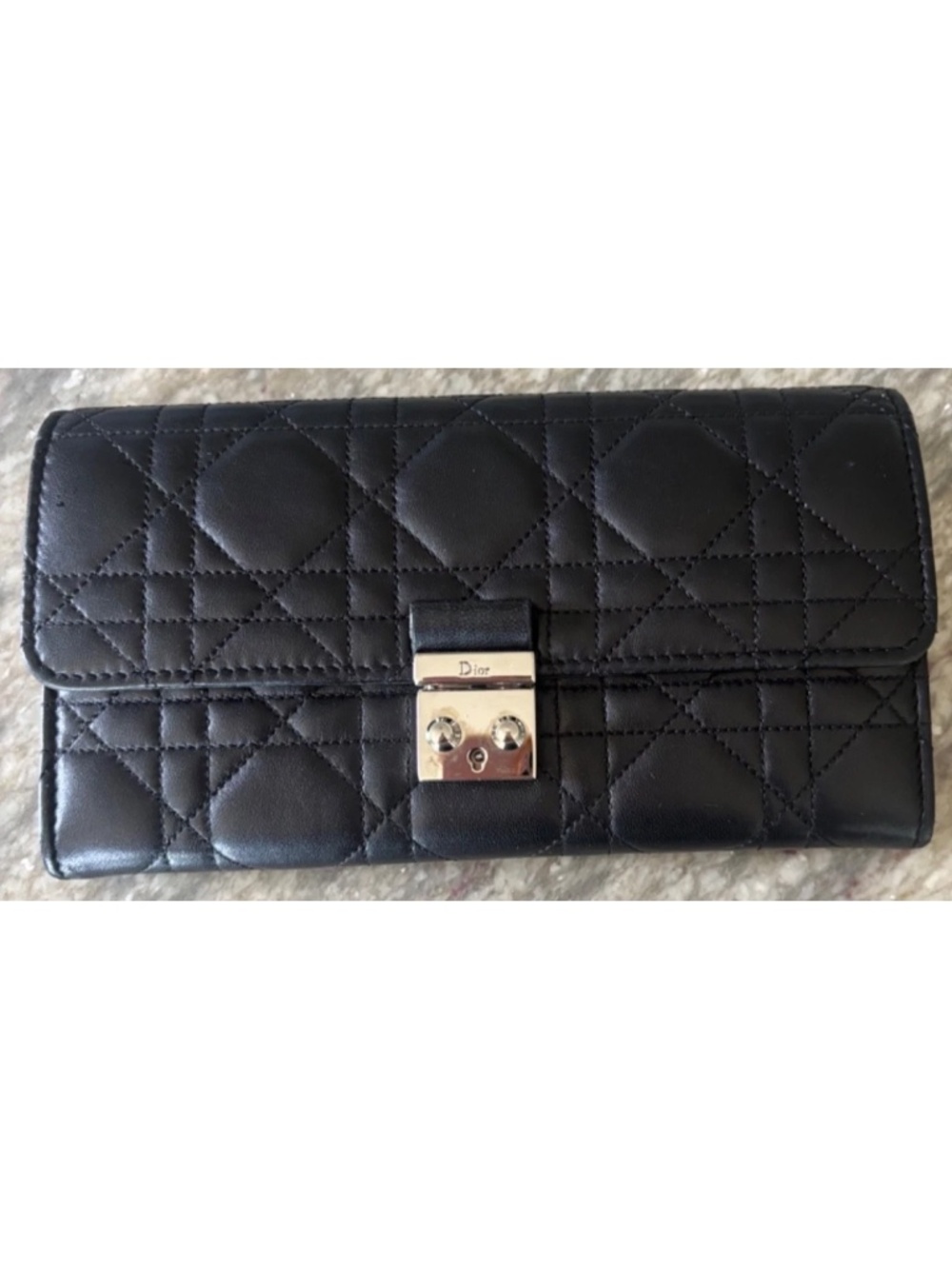 CHRISTIAN DIOR CANNAGE WALLET on Chain Lambskin AUTHENTIC